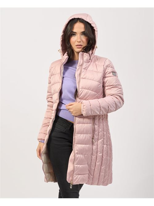 Yes Zee Women's Long Quilted Jacket with Hood YES ZEE | O017-M8000425